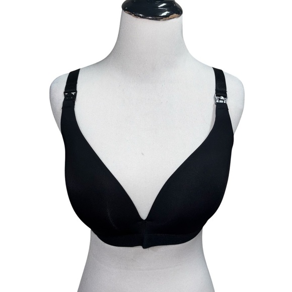 Prima Valentina Women's Size 38D Nursing Bra Wireless Black Adjustable - Picture 2 of 6
